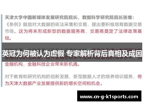 英冠为何被认为虚假 专家解析背后真相及成因